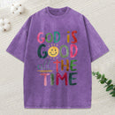 God Is Good All The Time Christian Washed T-Shirt