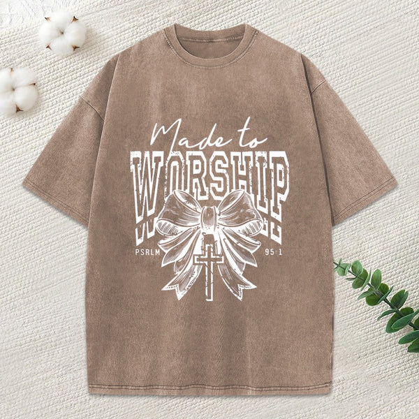 Made To Worship Christian Washed T-Shirt