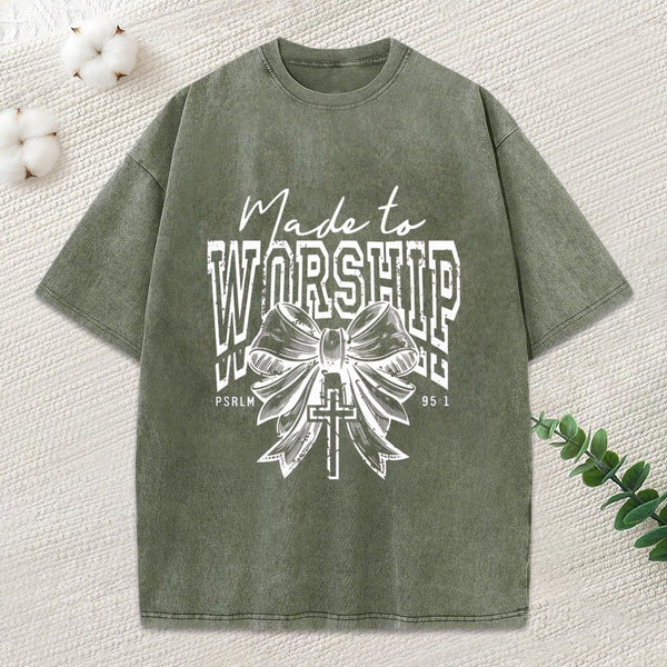 Made To Worship Christian Washed T-Shirt