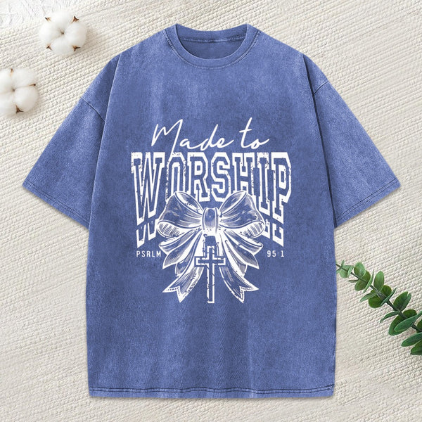 Made To Worship Christian Washed T-Shirt