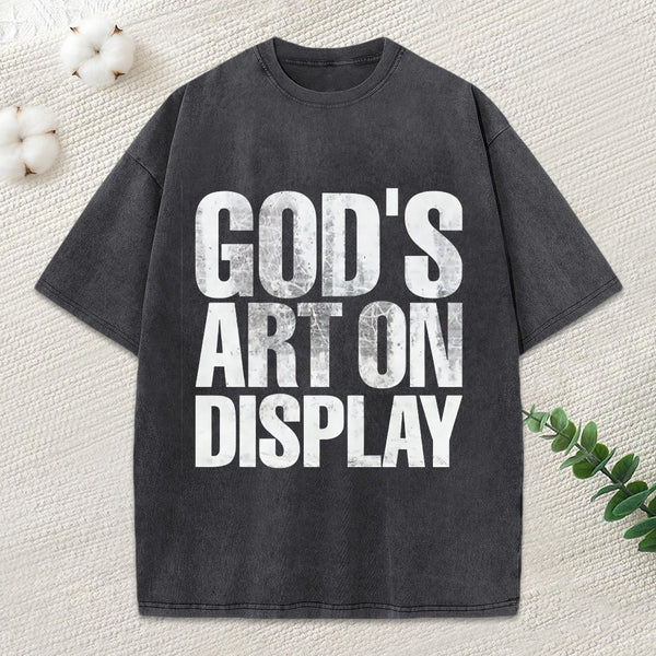 God'S Art On Display Christian Washed T-Shirt