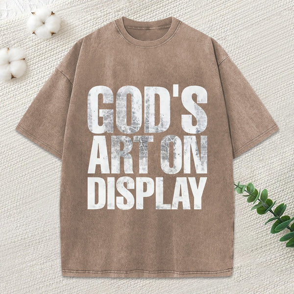 God'S Art On Display Christian Washed T-Shirt