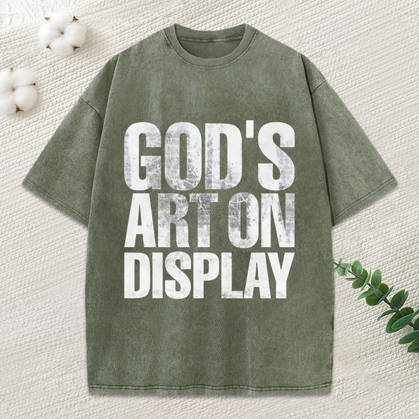 God'S Art On Display Christian Washed T-Shirt