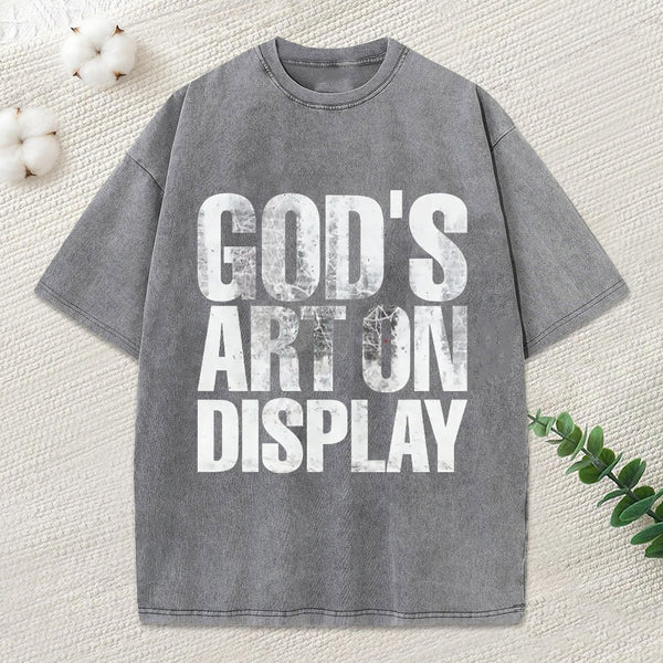 God'S Art On Display Christian Washed T-Shirt
