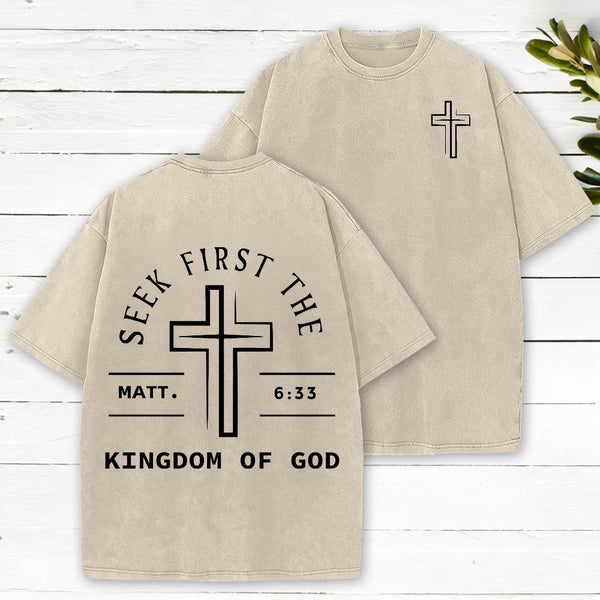 Seek First The Kingdom Of God Christian Heavy Cotton T-Shirt