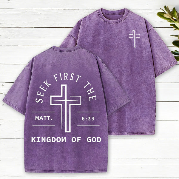 Seek First The Kingdom Of God Christian Heavy Cotton T-Shirt