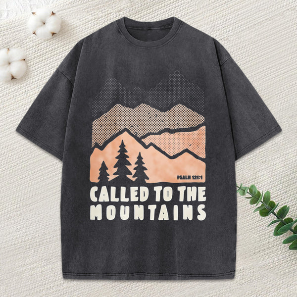 Called To The Mountains Christian Washed T-Shirt