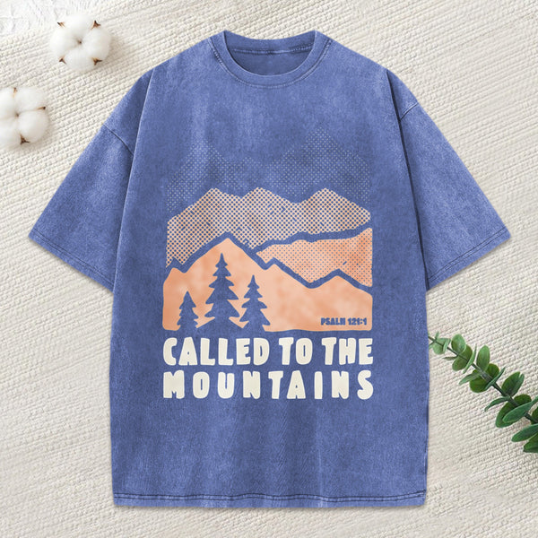 Called To The Mountains Christian Washed T-Shirt