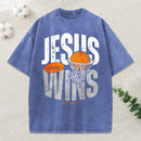 Jesus Always Wins Christian Washed T-Shirt