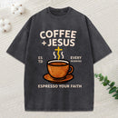 Coffee And Jesus Christian Washed T-Shirt