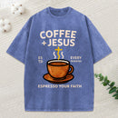 Coffee And Jesus Christian Washed T-Shirt