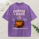 Coffee And Jesus Christian Washed T-Shirt
