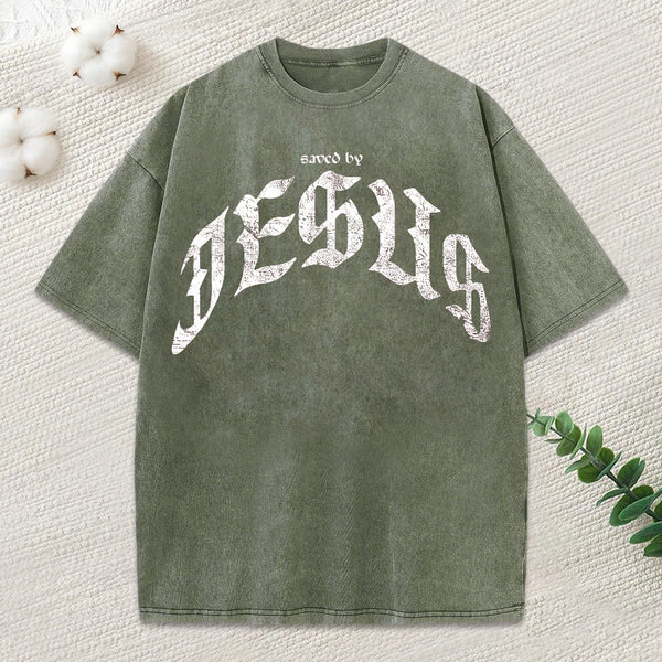 Saved By Jesus Christian Washed T-Shirt