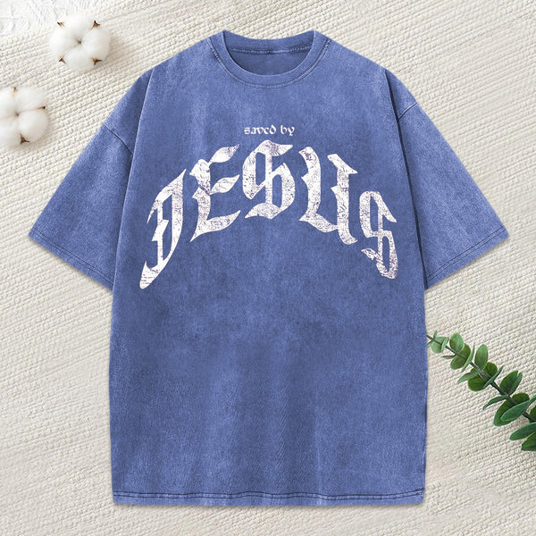 Saved By Jesus Christian Washed T-Shirt