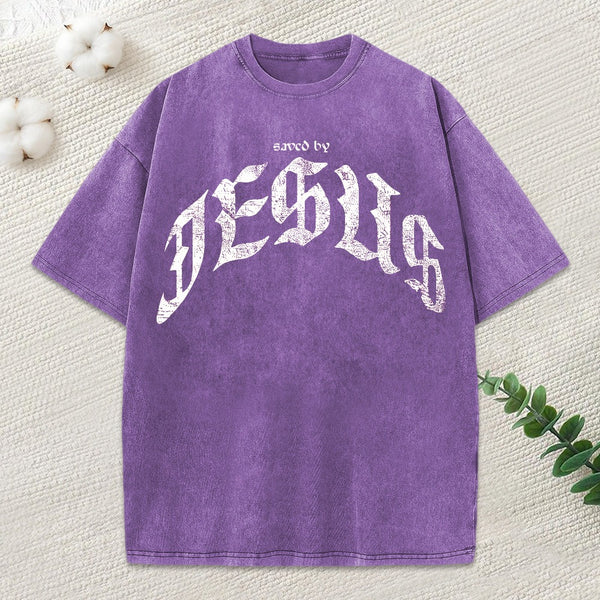 Saved By Jesus Christian Washed T-Shirt