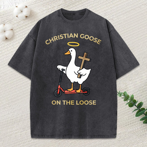 Christian Goose On The Loose Christian Washed T-Shirt