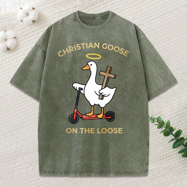Christian Goose On The Loose Christian Washed T-Shirt