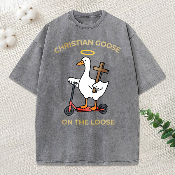 Christian Goose On The Loose Christian Washed T-Shirt