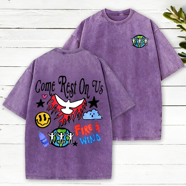 Come Rest On Us Christian Washed T-Shirt