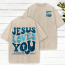 Jesus Loves You Christian Washed T-Shirt