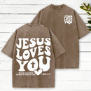 Jesus Loves You Christian Washed T-Shirt