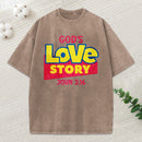 God'S Love Story Christian Washed T-Shirt