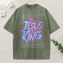 Jesus Is King Christian Washed T-Shirt
