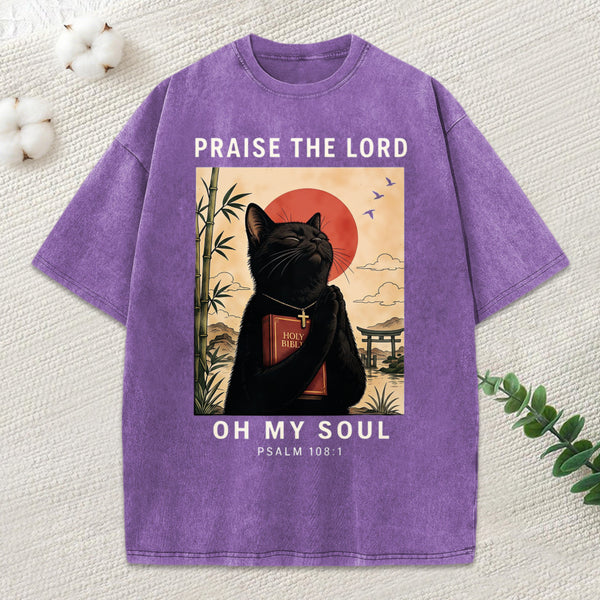 Praise The Lord Oh My Soul Christian Washed T-Shirt