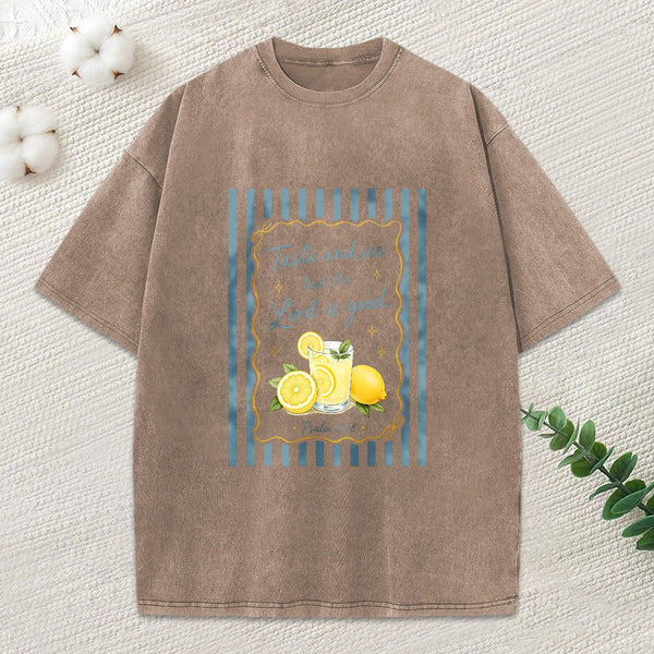 The Lord Is Good Christian Washed T-Shirt