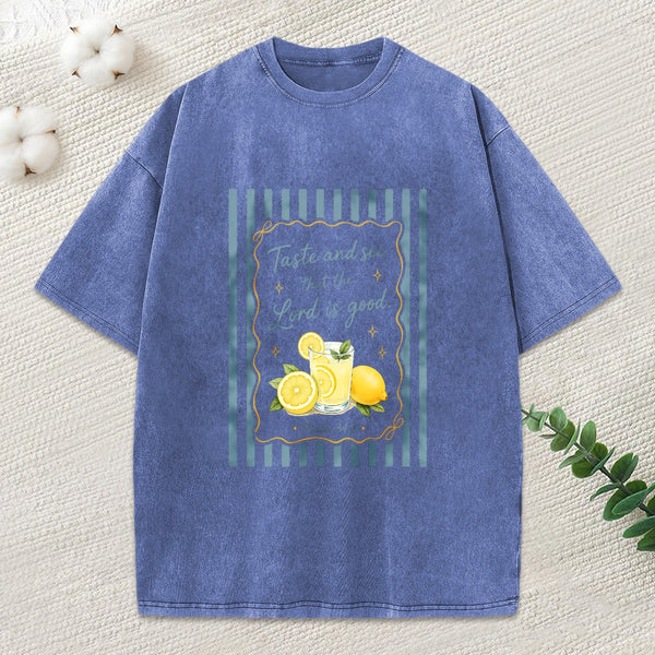 The Lord Is Good Christian Washed T-Shirt
