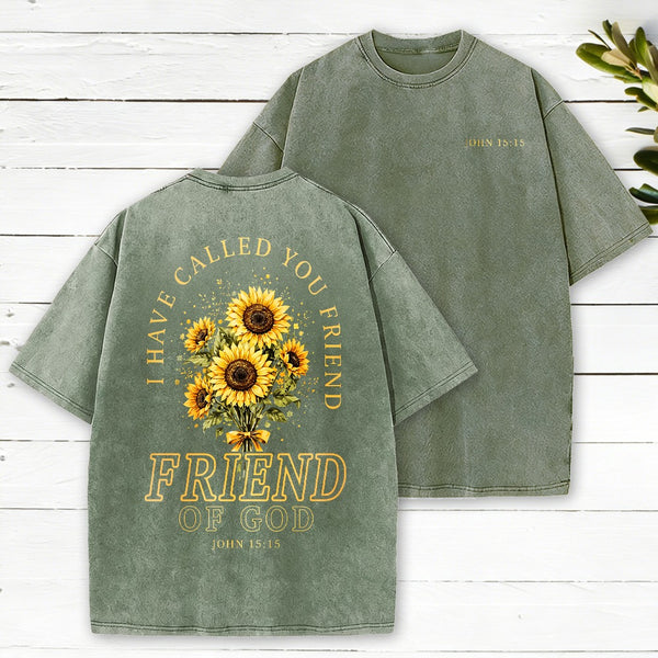 Friend Of God Christian Washed T-Shirt