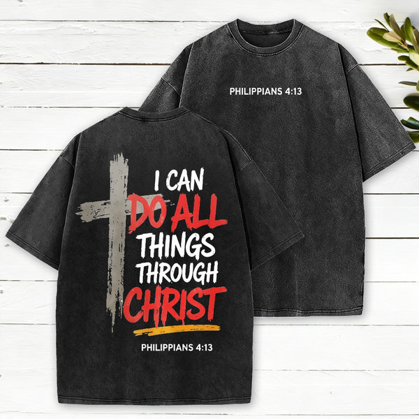 I Can Do All Things Christian Washed T-Shirt