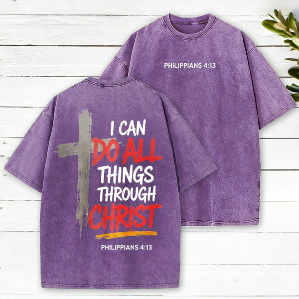 I Can Do All Things Christian Washed T-Shirt