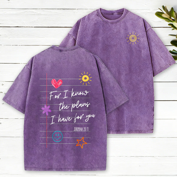 For I Know The Plans Christian Washed T-Shirt