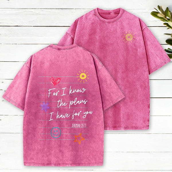 For I Know The Plans Christian Washed T-Shirt