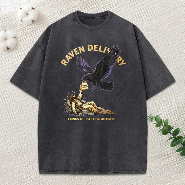 Raven Delivery Christian Washed T-Shirt