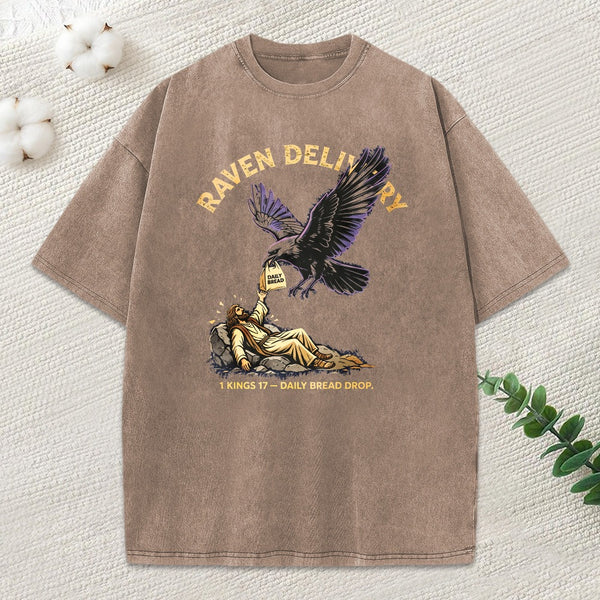 Raven Delivery Christian Washed T-Shirt