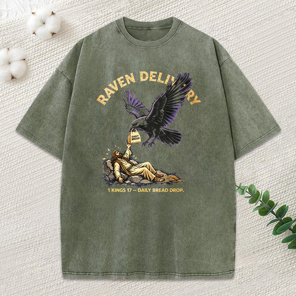 Raven Delivery Christian Washed T-Shirt