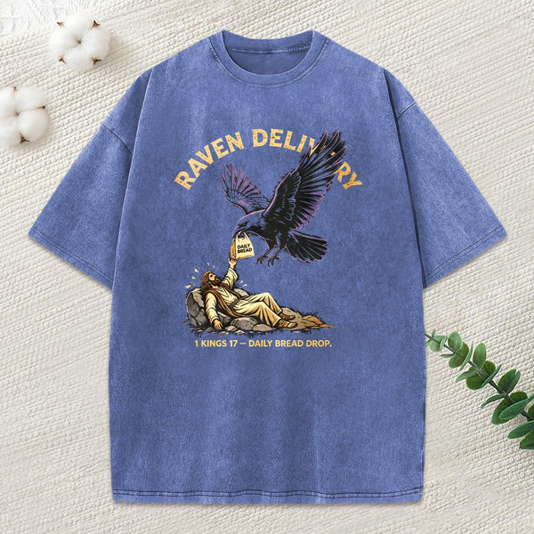 Raven Delivery Christian Washed T-Shirt