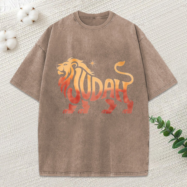 Lion Of Judah Christian Washed T-Shirt