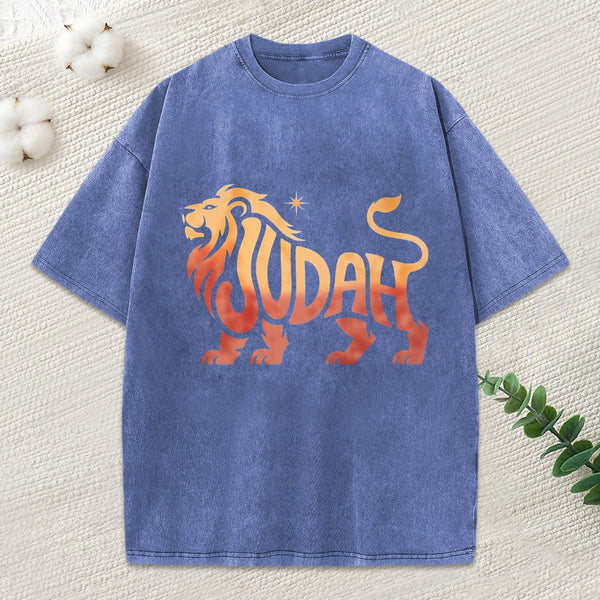 Lion Of Judah Christian Washed T-Shirt