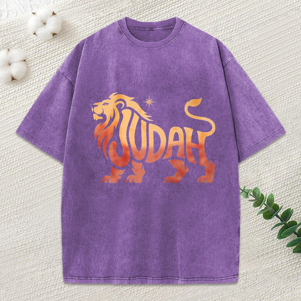 Lion Of Judah Christian Washed T-Shirt