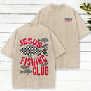 Jesus Fishing Club Christian Washed T-Shirt
