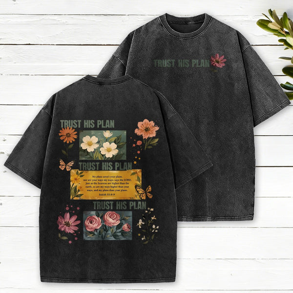 Trust His Plan Christian Washed T-Shirt