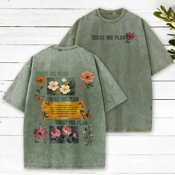 Trust His Plan Christian Washed T-Shirt