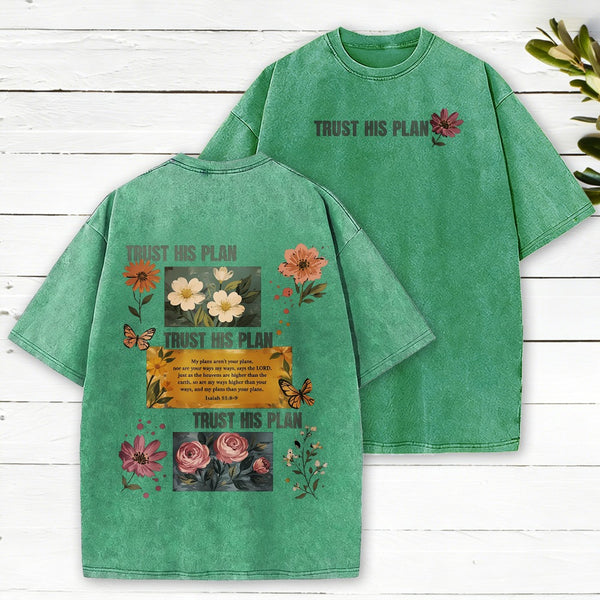 Trust His Plan Christian Washed T-Shirt