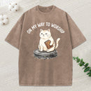 On My Way To Worship Christian Washed T-Shirt
