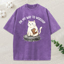 On My Way To Worship Christian Washed T-Shirt