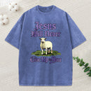 Jesus Will Never Give Up On You Christian Washed T-Shirt
