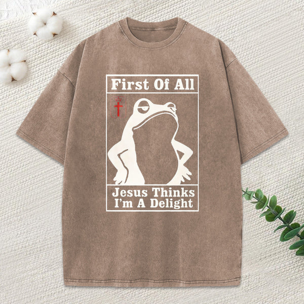 Jesus Thinks I'M A Delight Christian Washed T-Shirt